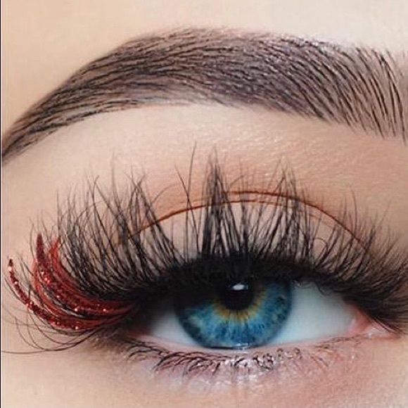 Red Mink tip strips with Glitter - Picture 1 of 4